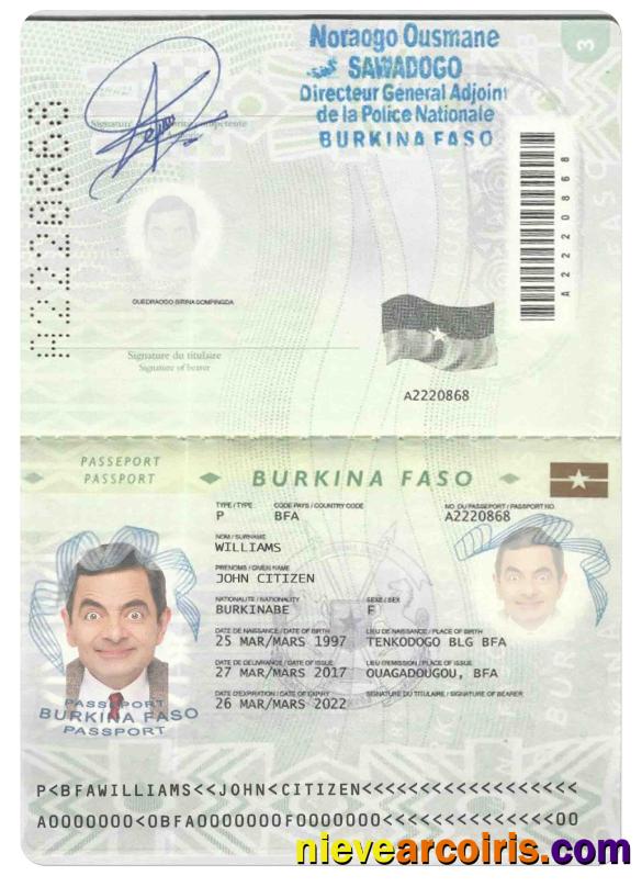 BURKINA FASO passport 2008 – 2018